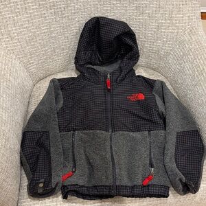 The North Face Kids Black and Gray Hoodie with Red Accents